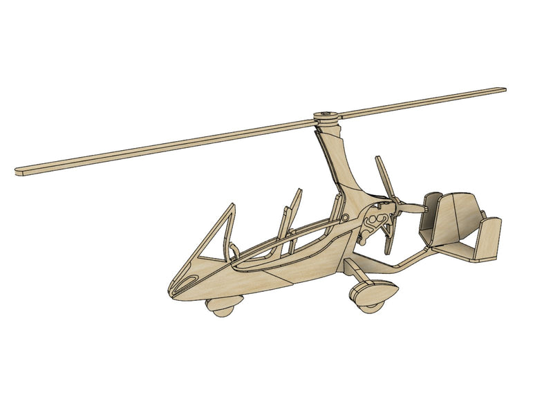 AutoGyro MTO Sport 2017 Gyrocopter Holzmodell Bausatz zur Dekoration von Pure Planes