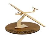 DG Flugzeugbau DG 100 Segelflugzeug Holzmodell auf einem Ständer