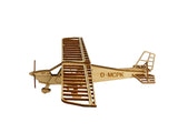 Modell des Ultraleichtflugzeugs Ikarus C 42b aus Holz