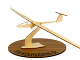 ASH 25 Flugzeug Modell aus Holz auf einem Ständer zur Dekoration