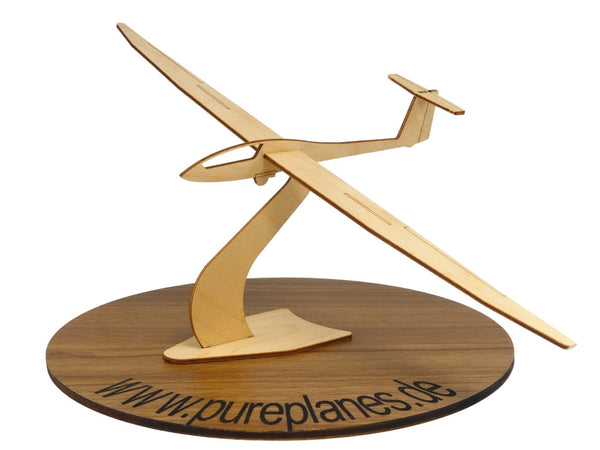 Schempp Hirth Discus b Segelflugzeug Modell aus Holz auf einem Ständer zur Dekoration