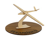 Glasflügel H101 Salto Segelflugzeug Modell aus Holz auf einem Ständer