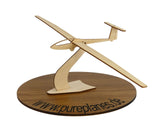Glasflügel H-303 Mosquito Segelflugzeug Modell aus Holz auf einem Ständer zur Dekoration