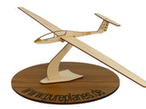 Grob G103 Twin Astir Segelflugzeug Holzmodell auf einem Ständer