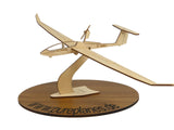 Grob Twin Astir 3 Segelflugzeug Modell aus Holz auf einem Ständer zur Demonstration