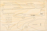 LS6c Flugzeugmodell Bausatz aus Holz zum Zusammenkleben