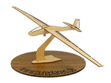 PZL Bielsko SZD-9 Bicioan polnisches Segelflugzeug Modell aus Holz auf einem Ständer