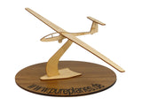 SZD-48 Standard Jantar Segelflugzeug Modell aus Holz mit einem Deko Ständer