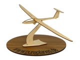 SZD PZL 55 Nexus Segelflugzeug Modell aus Holz auf einem Ständer