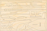 Ventus 3 Flugzeugmodell Bausatz aus Holz zum Zusammenkleben