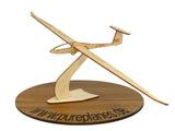 Schempp Hirth Ventus C Segelflugzeug Modell aus Holz auf einem Ständer als Geschenk