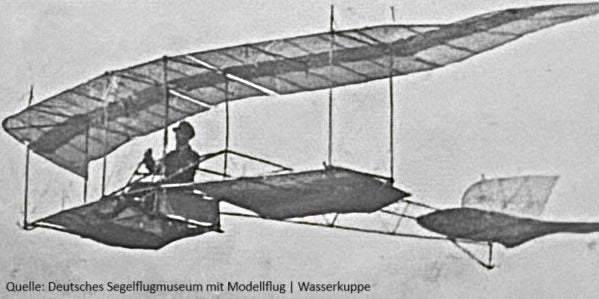 Gleitsegelflugzeug vor 1920 auf der Wasserkuppe