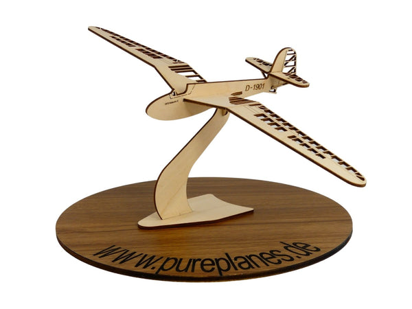 DFS Habicht Segelflugzeug Modell aus Holz auf einem Ständer zu Dekoration