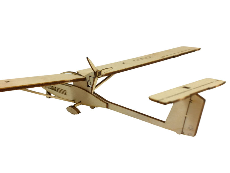Technoflug Piccolo b Deko Flugzeugmodell aus Holz auf einem Ständer