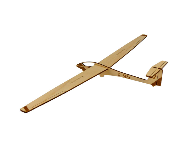 ASK23 Flugzeugmodell aus Holz mit individueller Kennzeichen Gravur