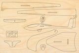 Modell Bausatz des Segelflugzeuges ASW 24 aus Holz