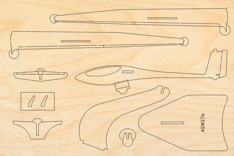ASW 27 Flugzeugmodell Bausatz aus Holz