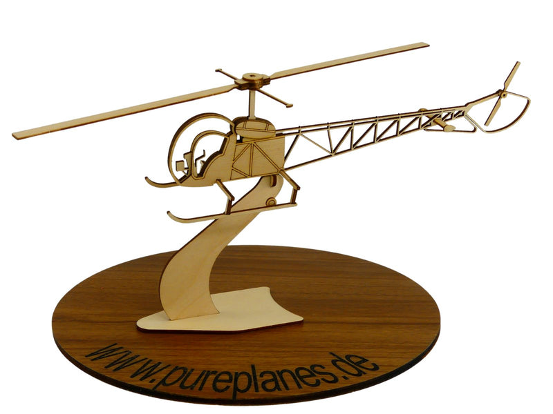 Hubschraubermodell Bell 47 aus Holz zur Dekoration von Pure Planes