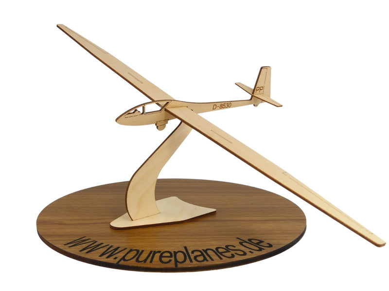 Schempp Hirth Cirrus Modellflugzeug aus Holz auf einem Ständer zur Dekoration