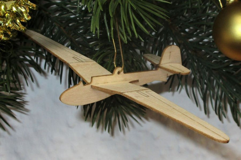 dfs habicht flugzeugmodell weihnachtbaum anhänger aus holz von Pure Planes