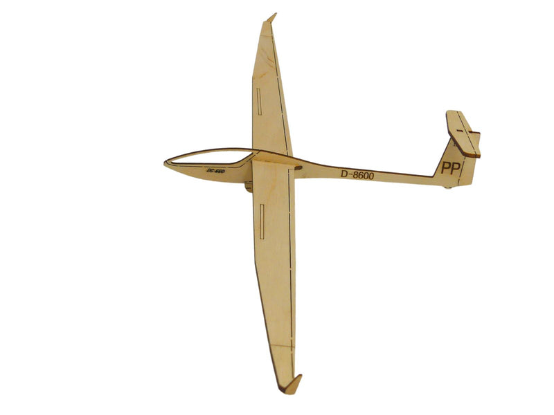 Dekorativer Flugzeugmodellbausatz der Glaser Dirks DG 600 aus Holz