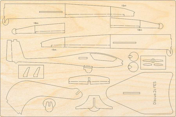 Discus 2C FES Deko Flugzeugmodell Bausatz | Pure Planes