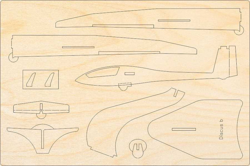 Schemphh Hirth Discis Modell Bausatz aus Holz zum Zusammenkleben