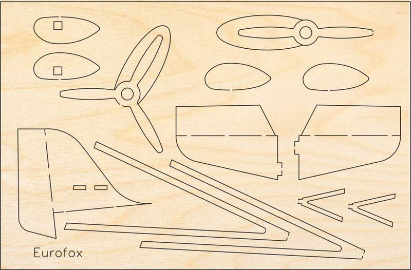 Eurofox mit Bugrad Deko Flugzeugmodell Bausatz | Pure Planes