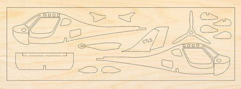 Holzmodell Bausatz des Flight Design CTLS von Pure Planes
