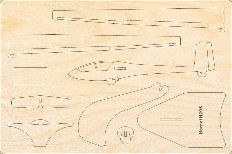 H-206 Hornet Flugzeugmodell Bausatz aus Holz