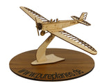 Hiostorisches Flugzeugmodell der Klemm 25a aus Holz mit einem dekorativem Ständer