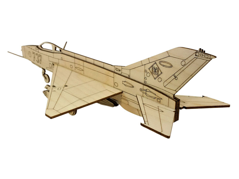Mig 21 Flugzeug Modell von Sigmund Jähn aus Holz 