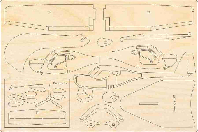 Leichtflugzeug Remos GX Modell Bausatz aus Holz von Pure Planes