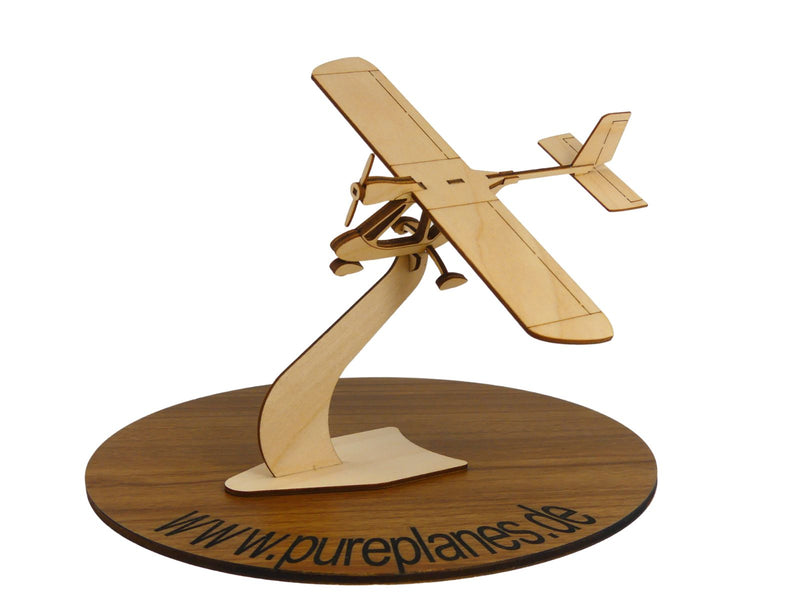 Swan 120 Ultraleicht Flugzeug Modell aus Holz zur Dekoration auf Ständer