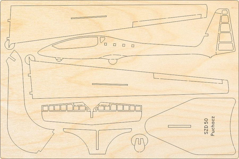 SZD-50 Flugzeugmodell Bausatz aus Holz